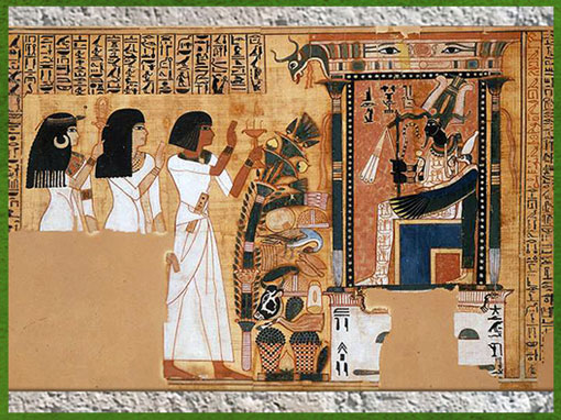 Osiris juge de lAu dela papyrus du scribe Nebqed Le livre des morts